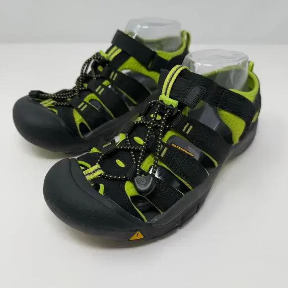 Keen Newport H2 Sandals Big Kids 6 Black Neon Green Hiking Sandals EUC - Picture 4 of 13